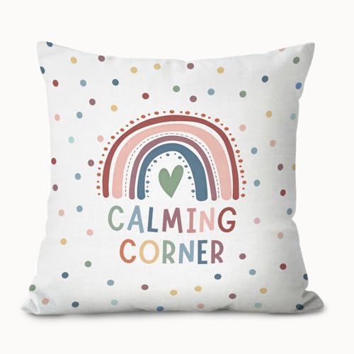 Calm Down Corner Pillow Cover 18x18 - Counseling Office Decor for Students