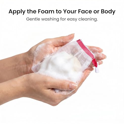 12-Pack Mesh Soap Saver Bags Exfoliating Bar Pouch with Drawstring