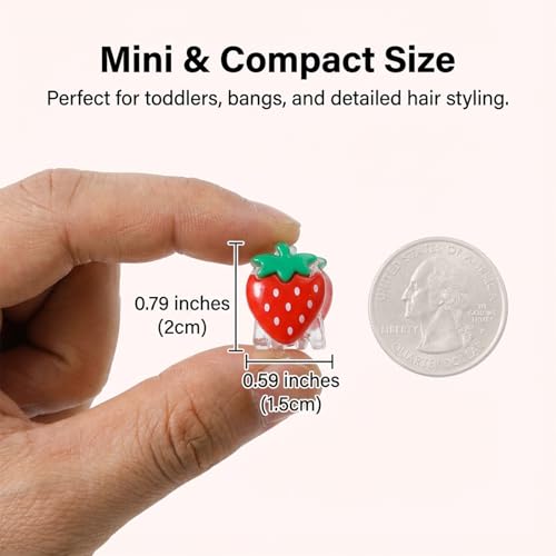 20 Pcs Mini Strawberry Hair Claw Clips Cute Tiny Fruit Barrettes