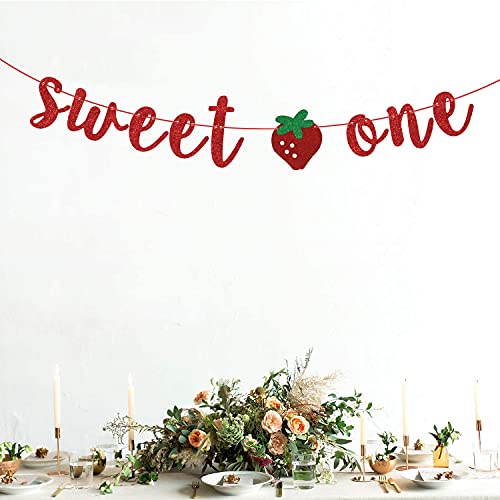 Strawberry Sweet One Banner for 1st Birthday Party Decor