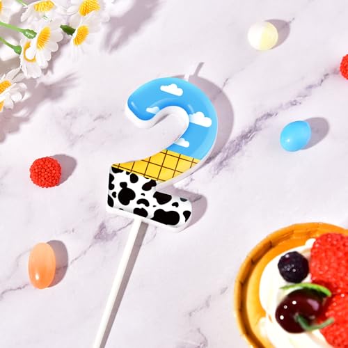 2.76 Inch Number 2 Birthday Candle - Cartoon Style Party Decor