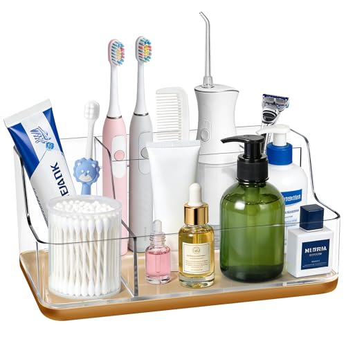 LAREKUN Gold Vanity Makeup Storage Rack for Bathroom & Vanity