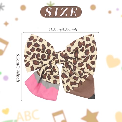 Doneace Back to School Pencil Hair Bows Clips for Girls Toddlers
