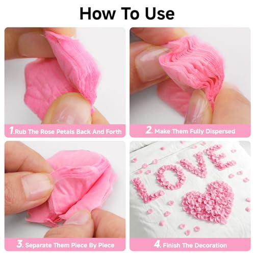 Anwyll 3000Pcs Pink Artificial Rose Petals for Wedding & Romantic Decor