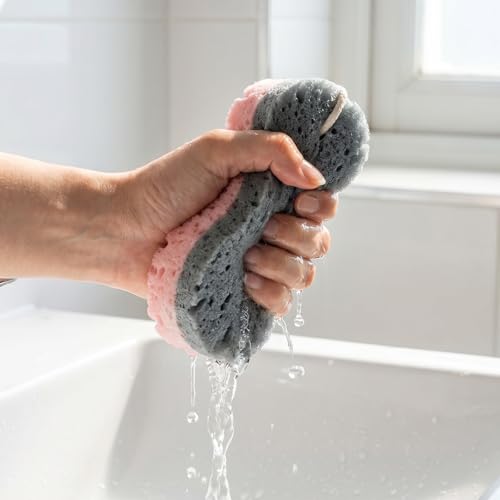 Exircy 3-Layer Exfoliating Bath Sponges - Soft Body Scrubber 2-Pack