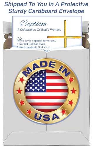 Baptism Card with Envelope - Made in USA - 5" x 7.75"
