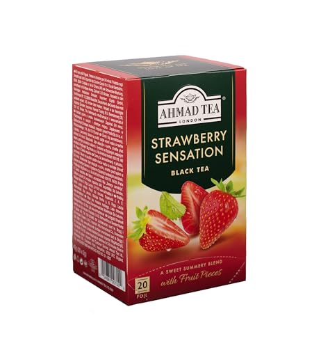 Ahmad Tea Strawberry Sensation Black Tea, 120 Count Tagged Tea Bags
