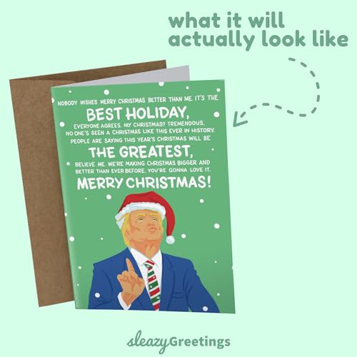 Funny Christmas Card with Donald Trump - Hilarious Holiday Greeting for Friends