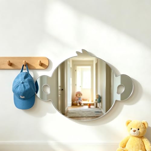 Pursuestar Monkey Shaped Acrylic Wall Mirror - Shatterproof Kids Room Decor