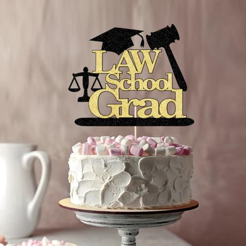Law School Graduation Cake Topper | Congrats Grad 2026 Decoration