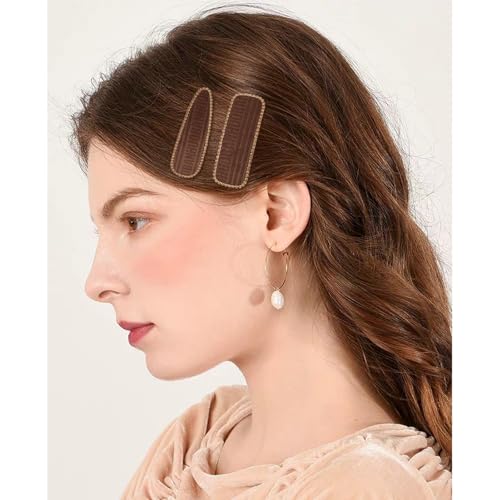 CURASA Rhinestone Snap Hair Clips 6PCS Elegant Crystal Barrettes