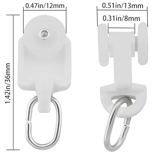 50PCS Curtain Roller Hooks - Durable Plastic Glider Track Accessories