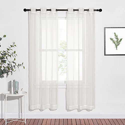 NICETOWN Sheer Voile Curtains for Bedroom, 37x72 in, Set of 2