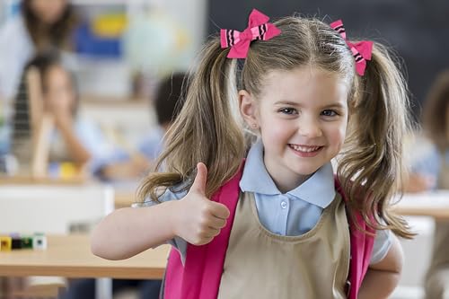 Threetols 4pcs Velvet Pencil Back to School Hair Bow Clips for Girls