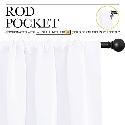 NICETOWN White Blackout Curtain Panels 70x84 Inches, Pack of 2, Light Blocking Bedroom & Home Decor