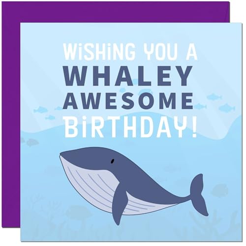 Whaley Awesome Birthday Card - Funny Whale Pun for All Ages