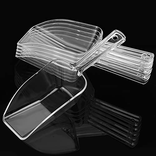 Hmxpls 7.5-Inch Clear Acrylic Scoops - 6 Pack for Candy, Ice & Dry Goods