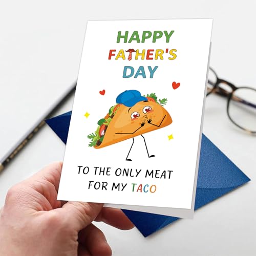 Funny Taco Father's Day Card for Husband and Dad with Envelope