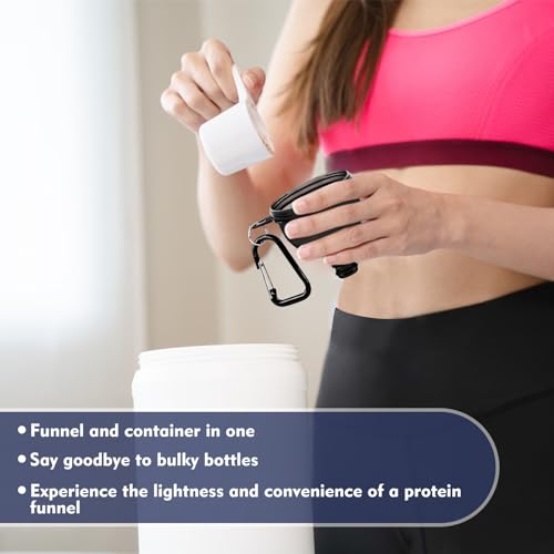 TEESSUE 2-Piece Portable Protein Powder Funnel Container Set (50ml + 100ml)