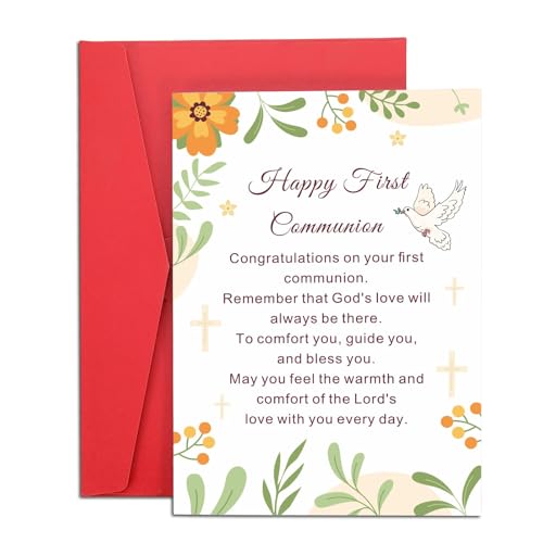 First Communion Gift Card for Boys and Girls - Christian Baptism Confirmation
