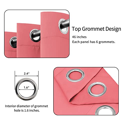 Easy-Going Pink Thermal Blackout Curtains - 2 Panels 46x84 in