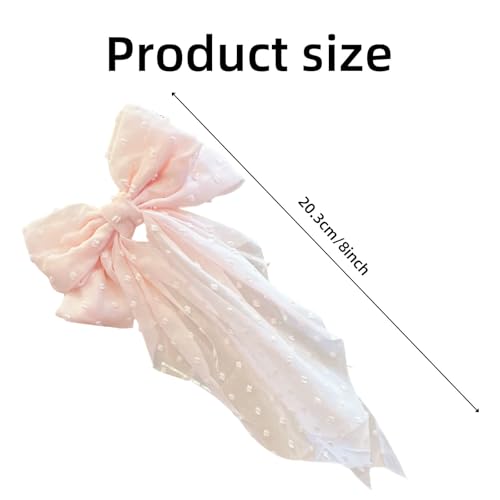 Large Pink Satin Hair Bow - 8 Inch Oversized French Hair Clip