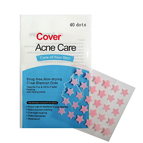 AGRCARE Hydrocolloid Acne Pimple Patch - 40 Dots Zit Stickers for Face