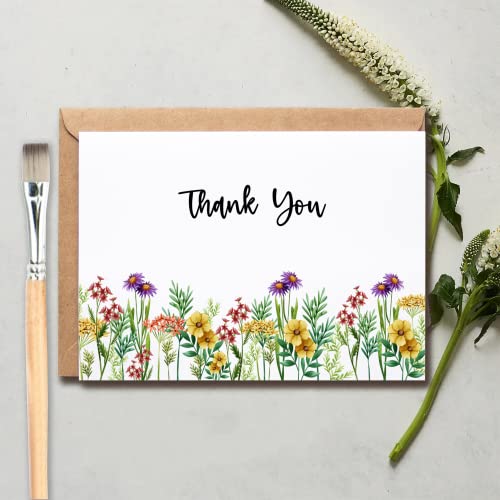 Modern Floral Thank You Cards - Bridal Shower - 5x7 Inches