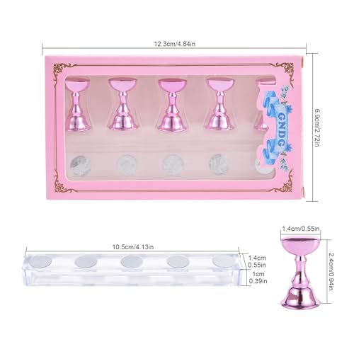 Siyuwuro 2 Sets Magnetic Nail Practice Stand for Press on Nails Art Display