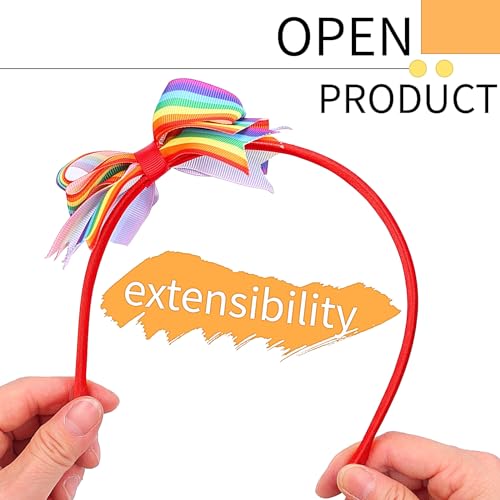 Doneace Pride Day Rainbow Bow Hairband Colorful Butterfly Hair Accessories