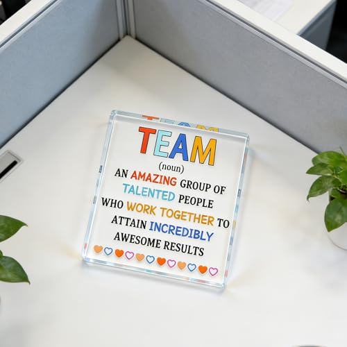 Team Appreciation Acrylic Plaque - Inspiring Desk Decor Gift
