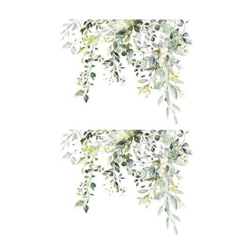 Self-Adhesive Green Leaf Toilet Seat Stickers - Waterproof Floral Decor