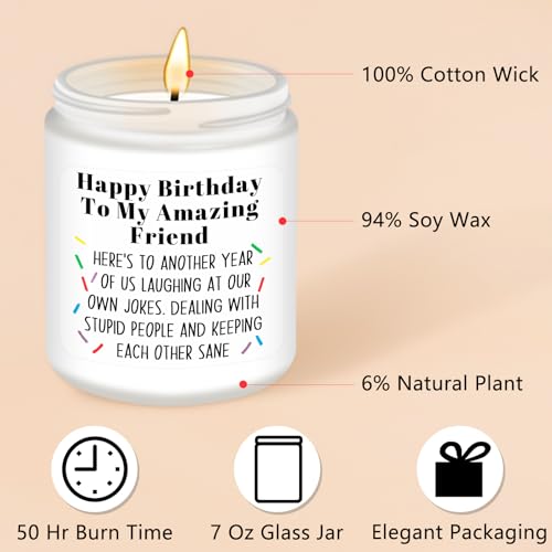 Amazing Friend Birthday Scented Candle - Best Gift for Women & Men