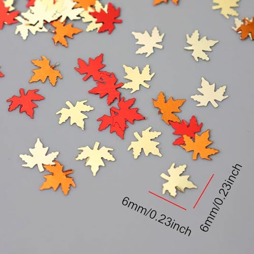 Maple Leaf Nail Glitters Gold and Red Fall Sequins with Glitter Powder