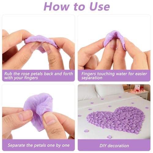 JHZMCRX Light Purple Artificial Rose Petals - 900 Pcs Romantic Wedding & Party Decor