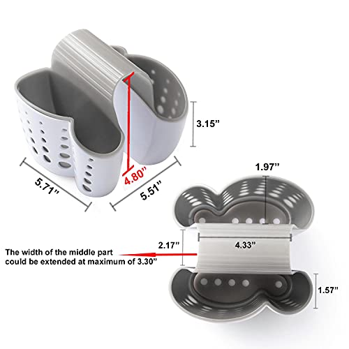 Eunion White Kitchen Sink Caddy Sponge Holder - Faucet Organizer