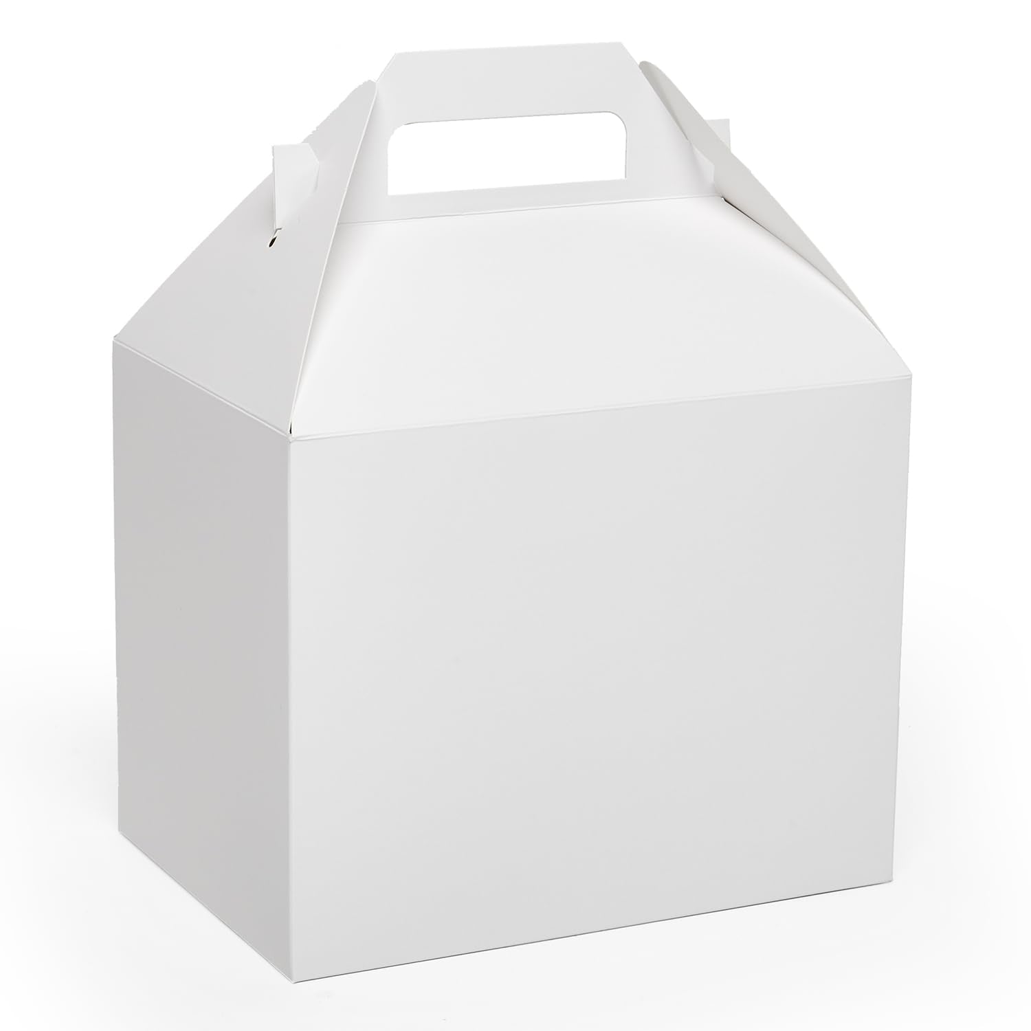 Paper Mart Large Gable Boxes, Pack of 100 White Gable Boxes, 8 x 4 7/8 x 5 1/4 Inches, Food Packaging for Wedding Favors or Gifts