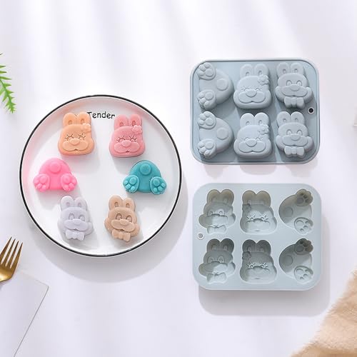2 Pack Cute Animal Silicone Molds - 6-Cavity Elephant & Butterfly Baking Molds