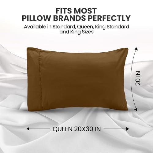 Queen Size Pillow Cases Set of 4 - Ultra Soft Microfiber Covers