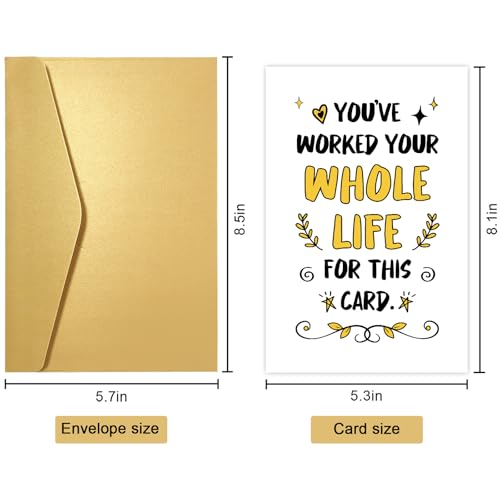 Funny Retirement Card for Coworker - 5.3x8 Inches, Eco-Friendly