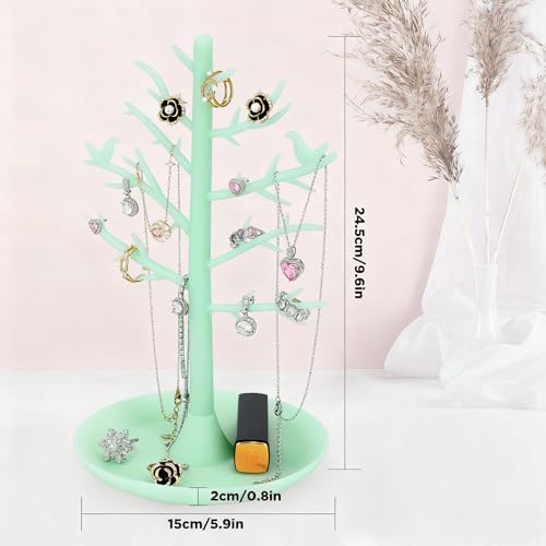 Silicone Jewelry Tree Organizer Stand – Necklace, Earring & Ring Display for Vanity