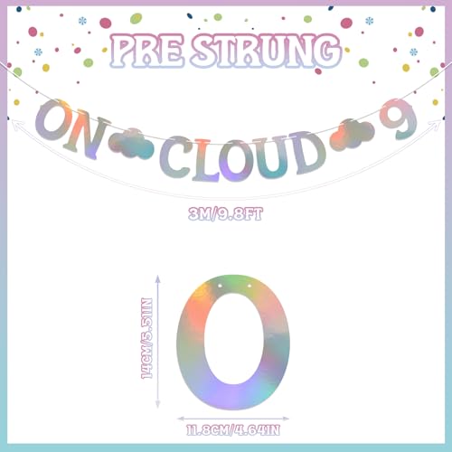 Holographic On Cloud 9 Birthday Decorations for Girls