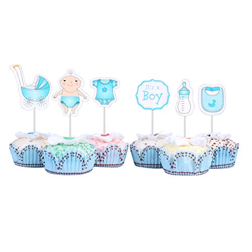 Quotidian 48 Count Baby Shower Cupcake Toppers - 4 Inch Decorative Picks