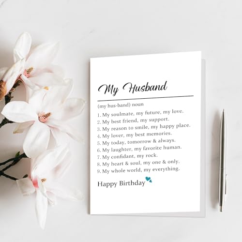 Romantic Birthday Card for Husband | Funny Definition & Poem