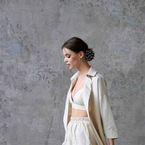 Crochet Hair Bun Cover 2 Pack - Pearl Decorated Ballet Hair Net