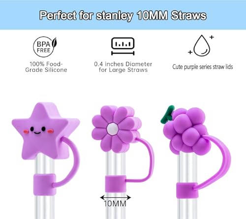 Silicone Straw Covers for Stanley Cup - 6-Pack, 30 & 40 oz Fit