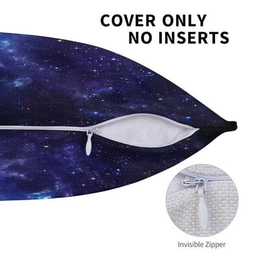 BEITUOLA Galaxy Lumbar Throw Pillow Covers, 12x20 Inch Purple Set of 2