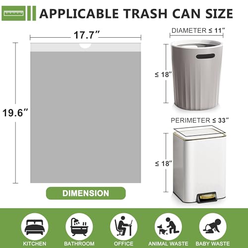 YUFDA 4 Gallon Drawstring Trash Bags - 132 Count, Tear-Free Garbage Bags for Home Office