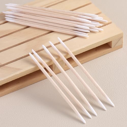 FSpronail Pointed Tip Cotton Swabs with Wooden Sticks - 200pcs