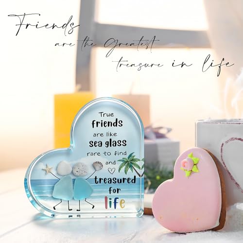 Sea Glass Heart Keepsake - Friendship Gift for Bestie & Soul Sister